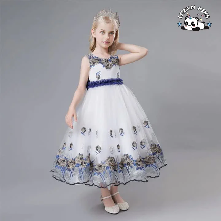 LEZONKIDS - Vestidos de Damas de Honra para Meninas Adolescentes para Festa Casamento Vestido de Baile Infantil Vestido de Princesa
